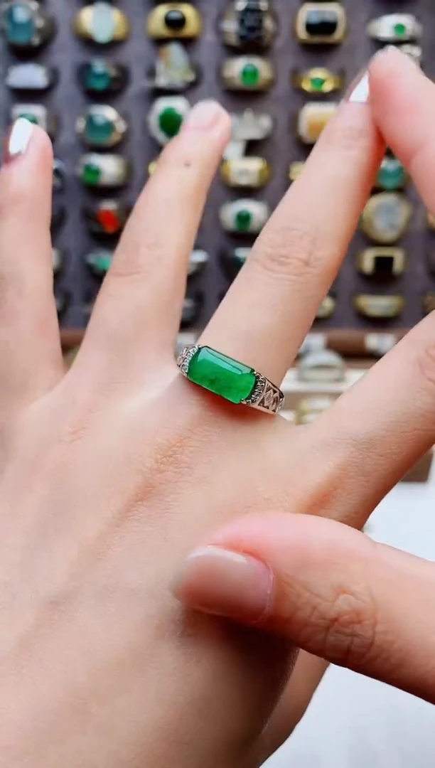 未镶嵌戒指翡翠天然翡翠男戒