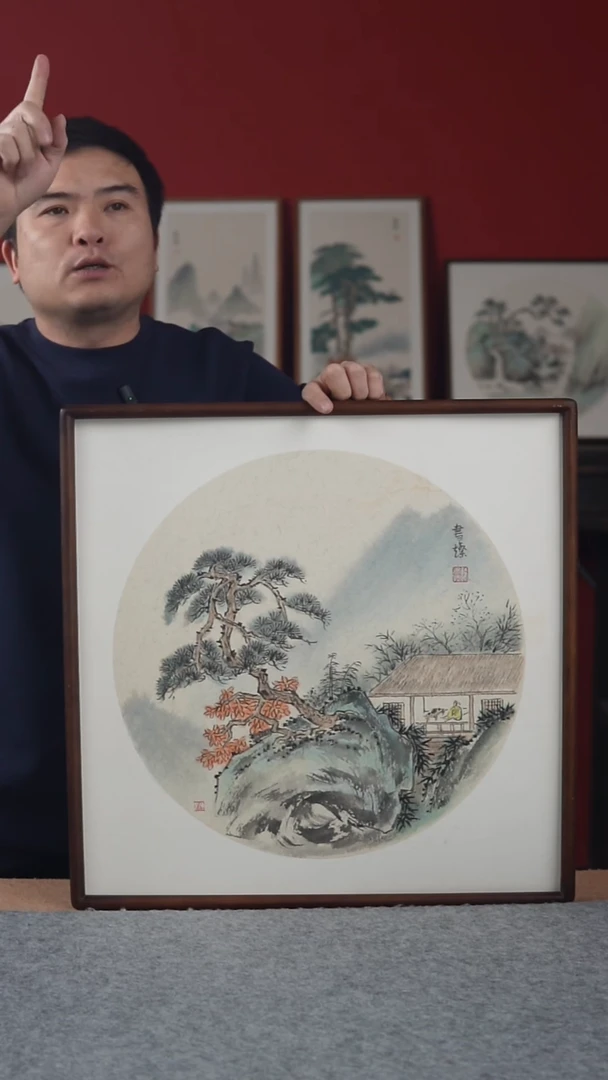国画纯手写纯手绘-带框尺寸52*52