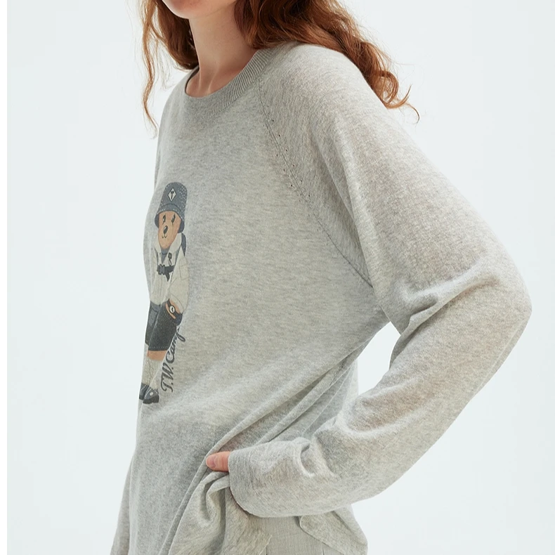 TeenieWeenie小熊毛衣女2025秋新款女装TTKW253703T