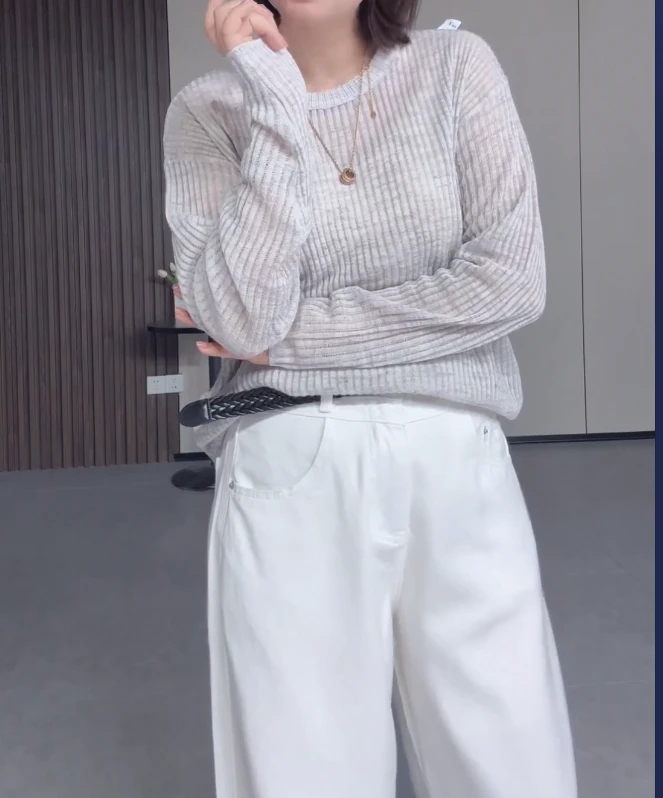 0525-12   女款气质亚麻针织衫    CG   87821