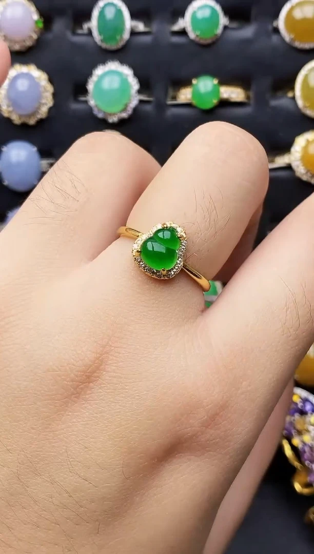 银S925镶嵌戒指翡翠5025