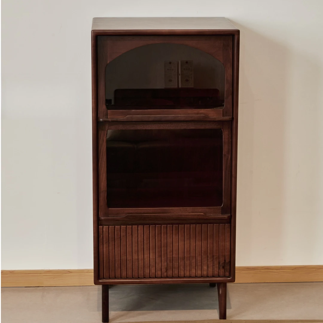 【苏木梨】北美黑胡桃木实木乐道储物展示书柜酒柜床头沙发电视边柜