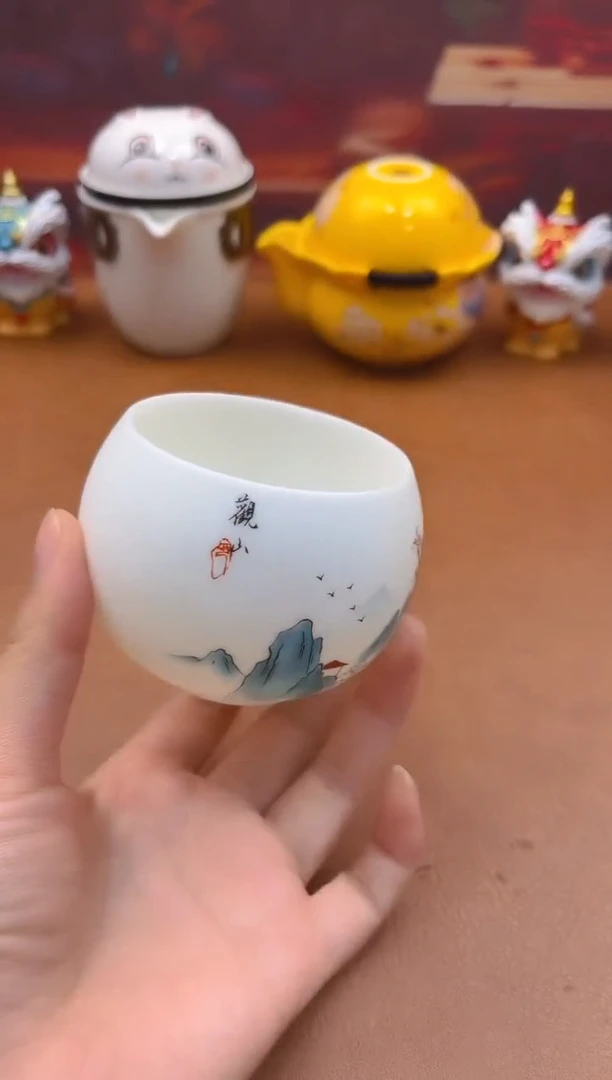 陶瓷茶具摆件旅行套组