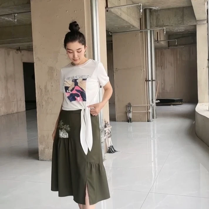 231672 SEHRAN 时尚半身裙显瘦休闲宽松百搭夏季个性