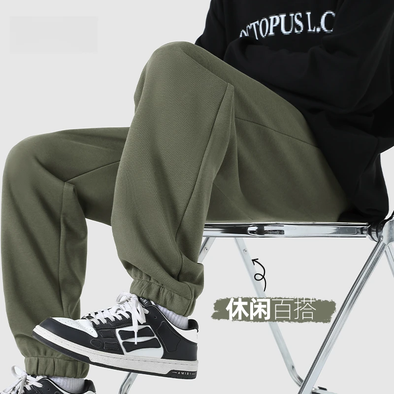 【品牌捡漏】潮牌痞帅炸街裤子男春季高克重束脚裤男款2025新款卫裤