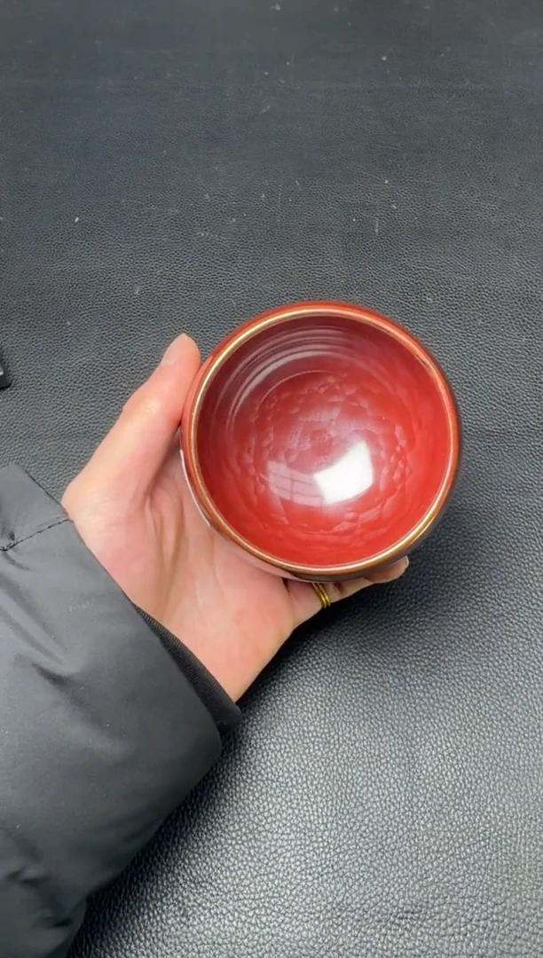 【闪购商品】茶盏建盏故事荣宝斋廖设生柿红祥云158