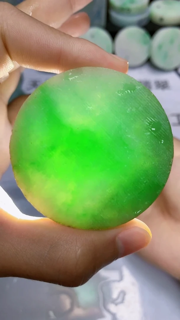 翡翠裸石专****轮翡翠裸石缅甸天然翡翠A货2214