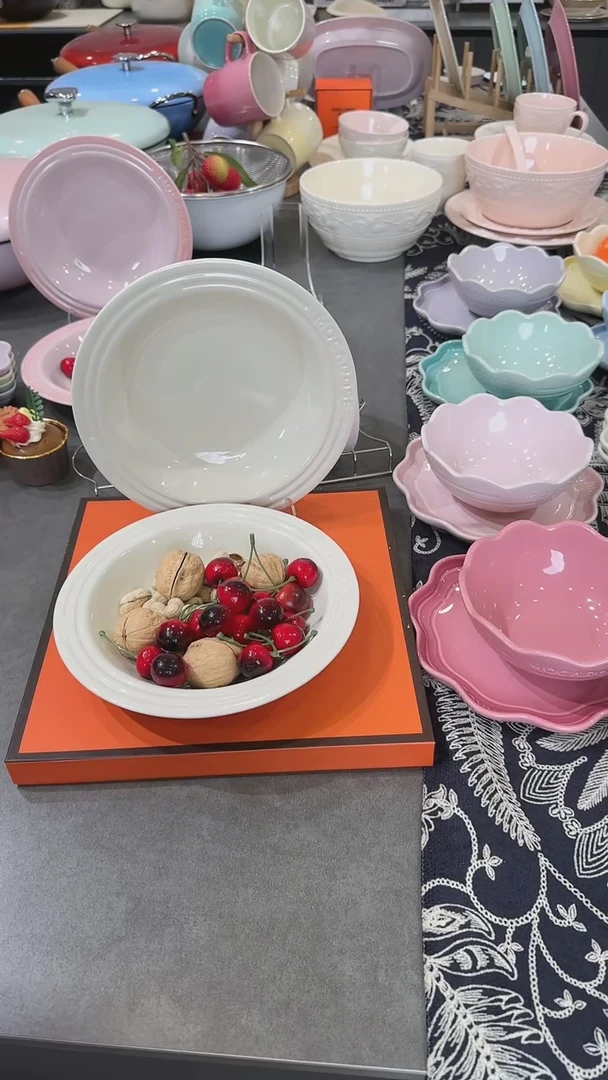 【闪购商品】瓷【2个装】奶油白草帽盘-20cm