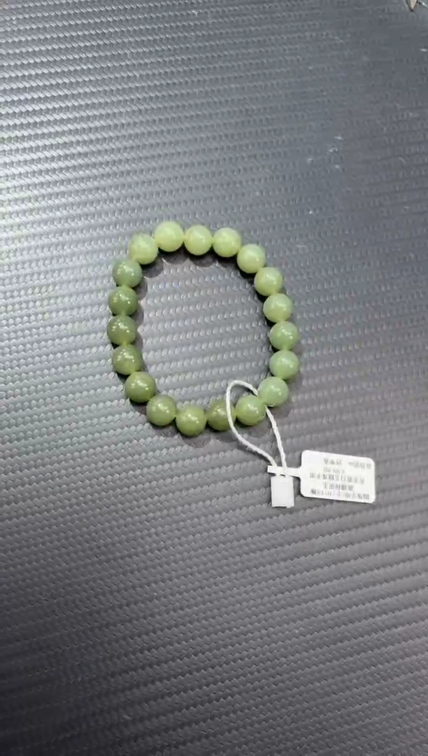 未镶嵌手串和田玉若羌微色差青玉卡10手串