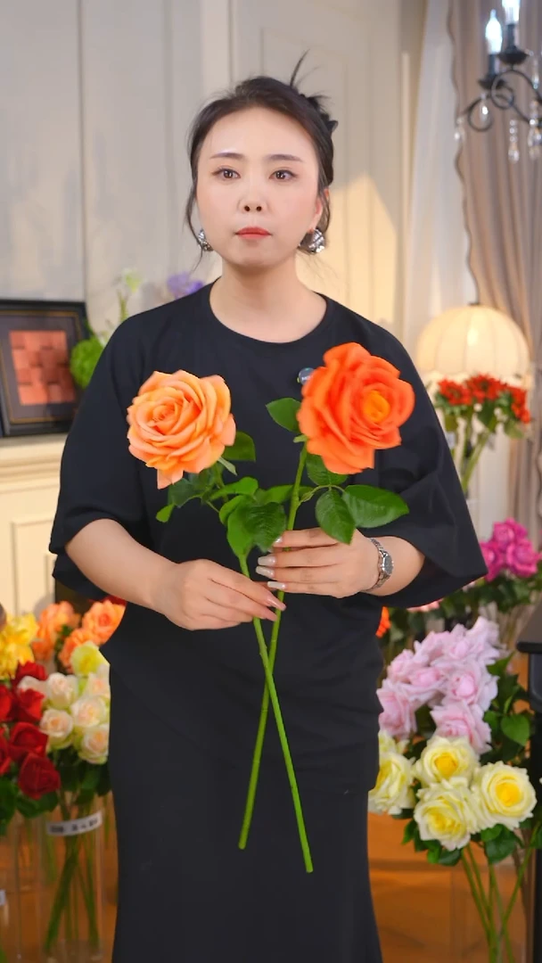 手感保湿海洋之歌玫瑰2枝(橙色深浅各1枝)