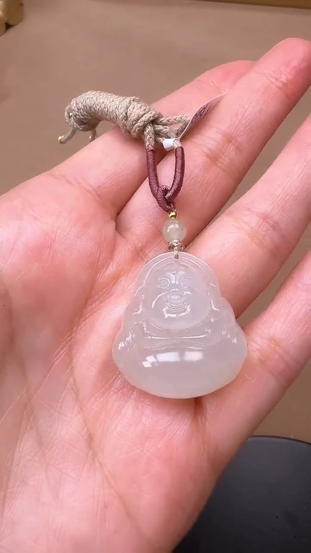 【闪购商品】和田玉吊坠未镶嵌0929淡藕粉佛公（28）
