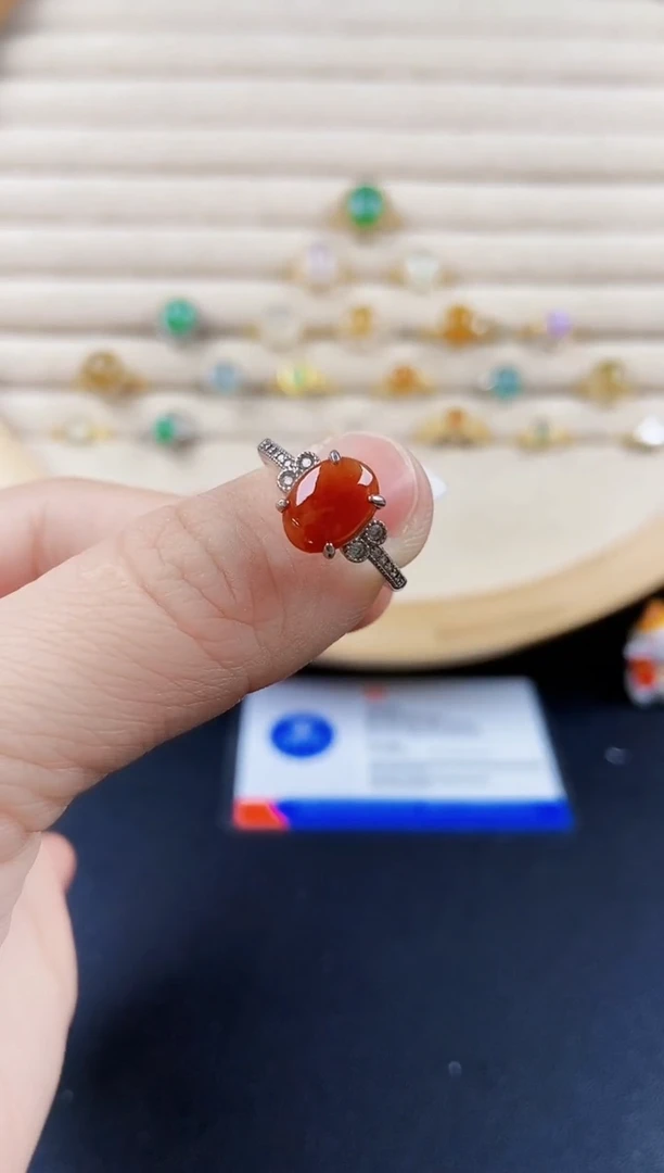 翡翠戒指银S925镶嵌1414