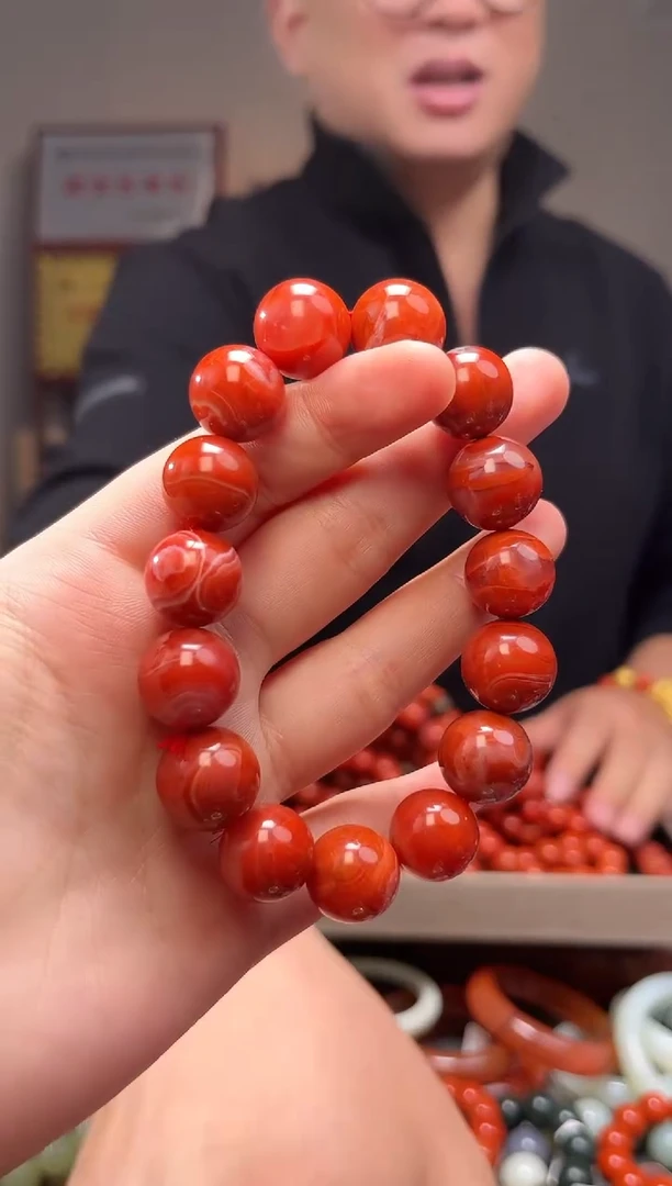 颈饰未镶嵌南红玛瑙手串13+
