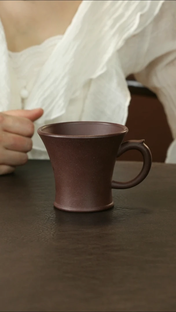 茶杯紫砂老紫泥 把杯 150cc