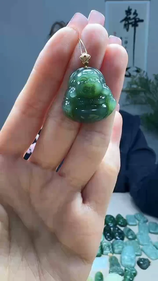 吊坠(不含链)18K金镶嵌和田玉1