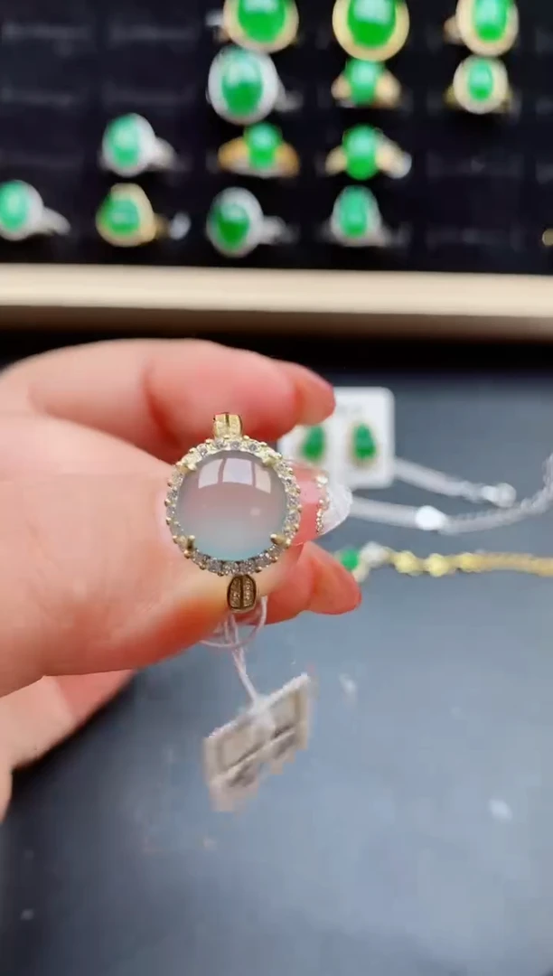 【闪购商品】翡翠戒指银S925镶嵌1221