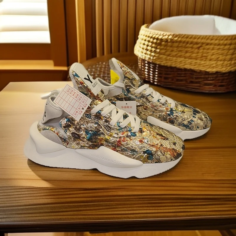 Y3GZCLSW幻彩玫瑰金爆款潮鞋厚底时尚休闲百搭男女同款运动老爹鞋
