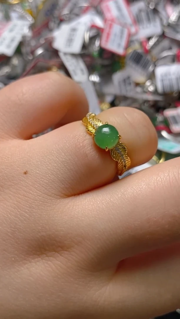 银S925镶嵌戒指翡翠百内无证书