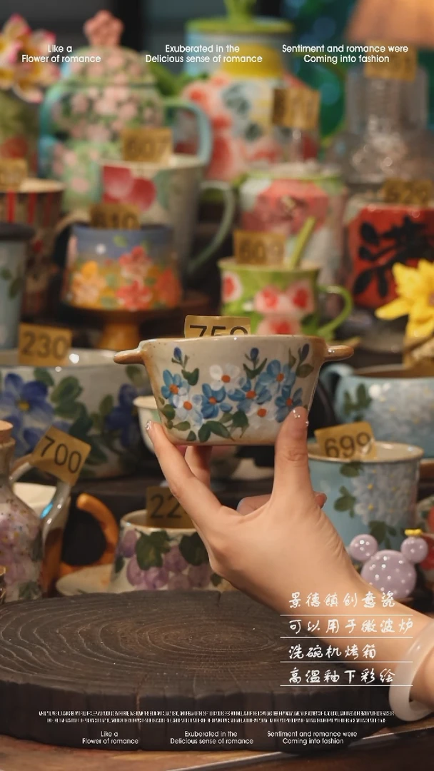 陶瓷景德镇高温釉下彩手工手绘款式