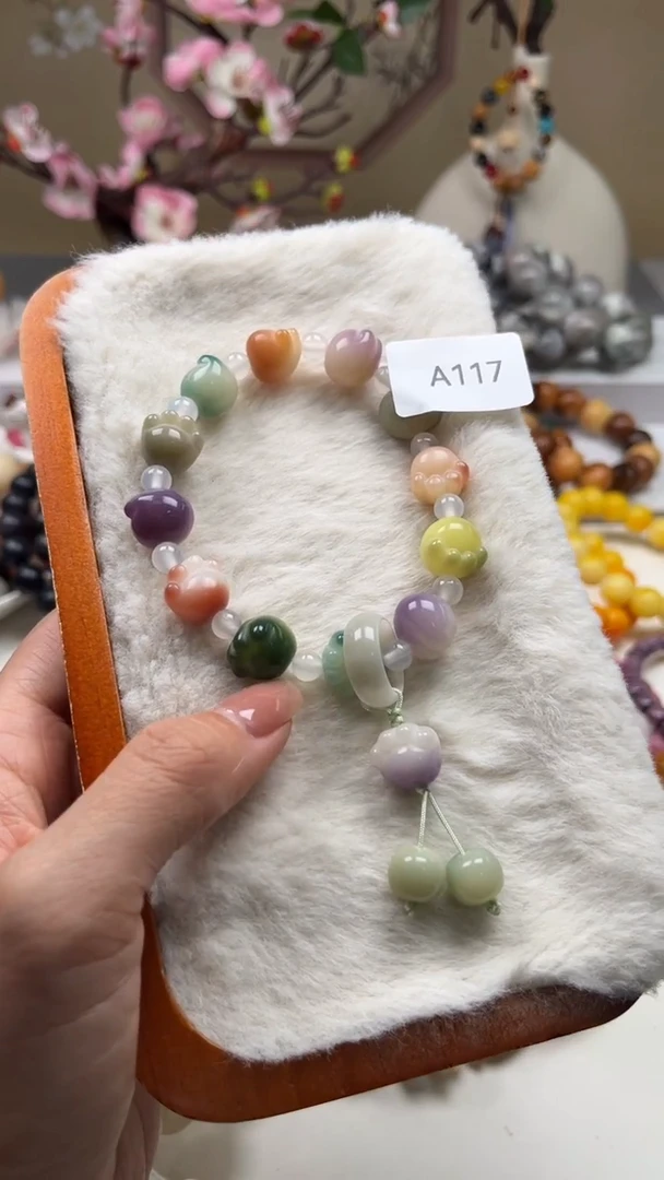 菩提根/象牙果手串瑕A117猫爪挂件12mm一串随机