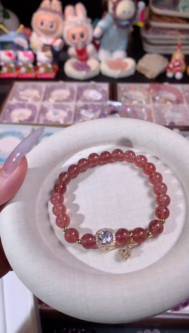 水晶手链合金m206草莓晶设计款手链