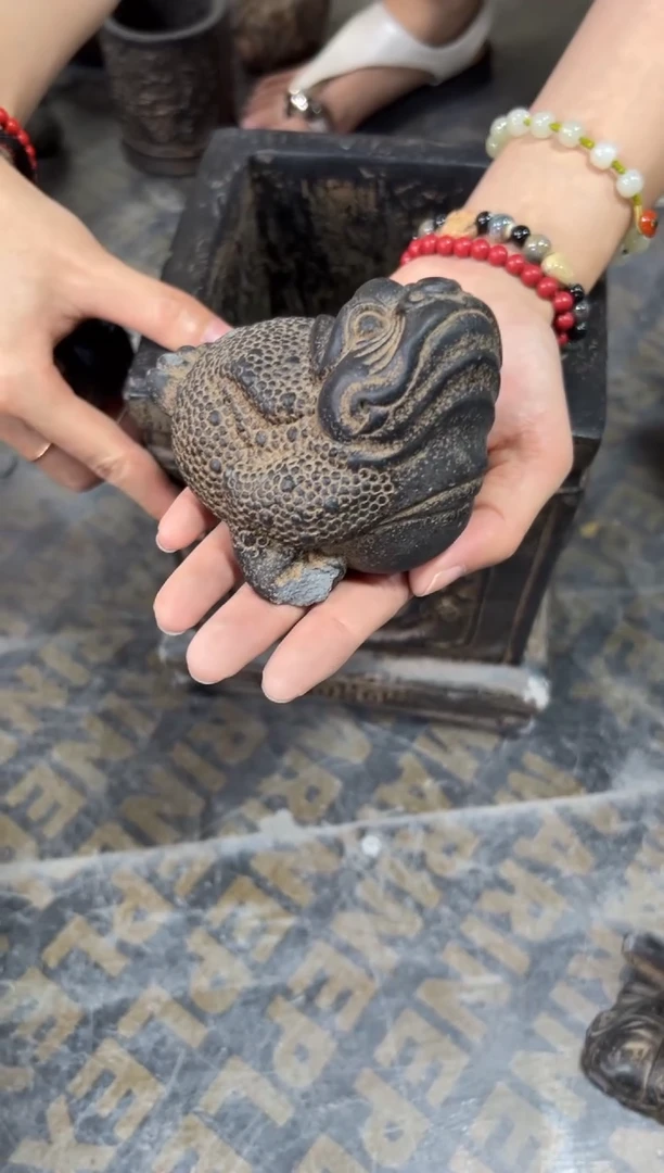 陶土【火山泥】小金蟾摆件
