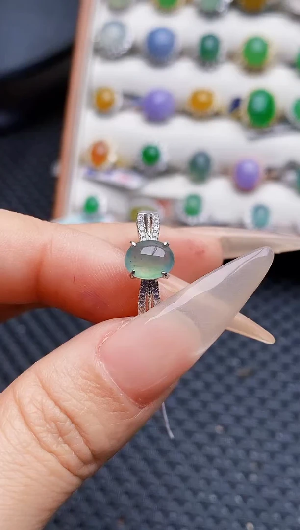 银S925镶嵌戒指翡翠2740