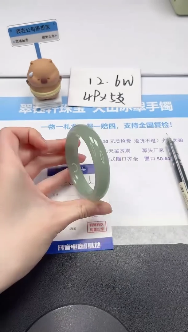 【闪购商品】石英质玉手镯未镶嵌V306-56.3