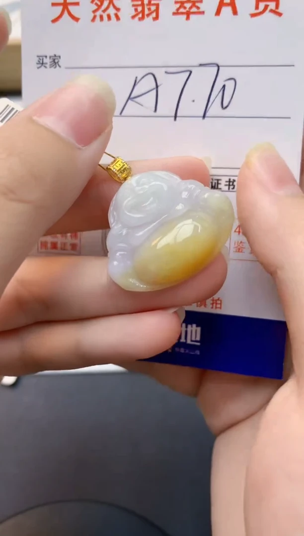 颈饰18K金镶嵌翡翠天然缅甸A货翡翠百元以上9元证书费自理