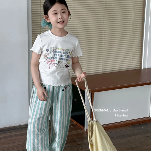 【haobaby】童趣彩印卡通木耳边T恤9527