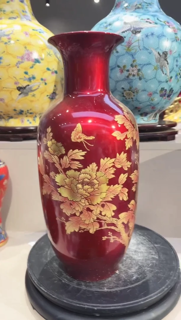 摆件景德镇陶瓷花瓶高度36cm