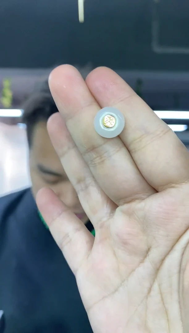 银S925镶嵌和田玉（白玉）耳饰多样性发其一颜色微差