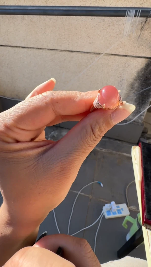 银S925镶嵌南红玛瑙戒指原矿无优化冰粉戒指