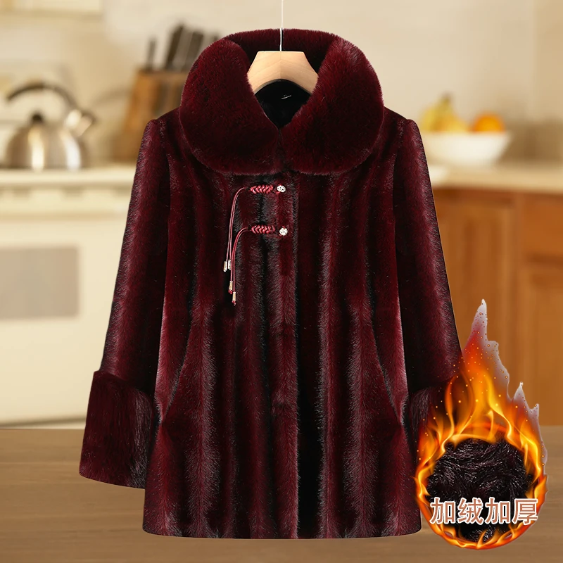 中老年人冬季棉衣奶奶冬装棉服女加绒加厚外套妈妈立领老太太棉袄