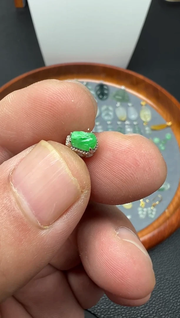 颈饰银S925镶嵌翡翠（3号） 纯天然A货缅甸翡翠 潘拉拉微瑕