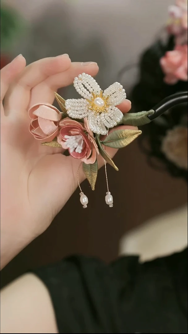 刺绣湘传礼纯手工发簪
