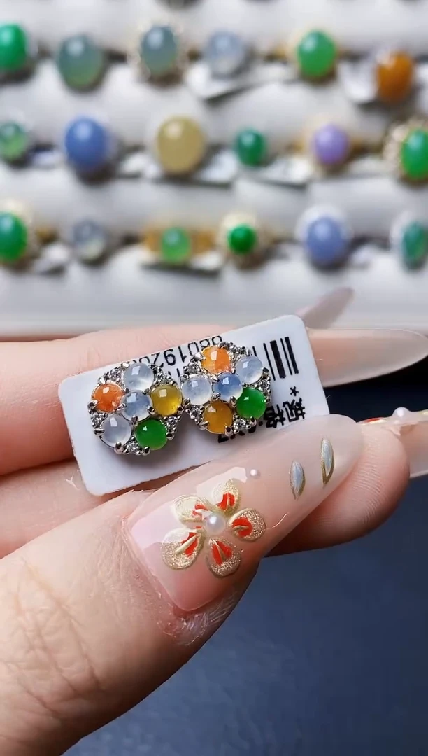 银S925镶嵌戒指翡翠1493