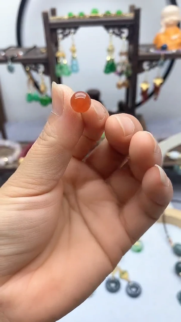 南红玛瑙14K金镶嵌耳饰57