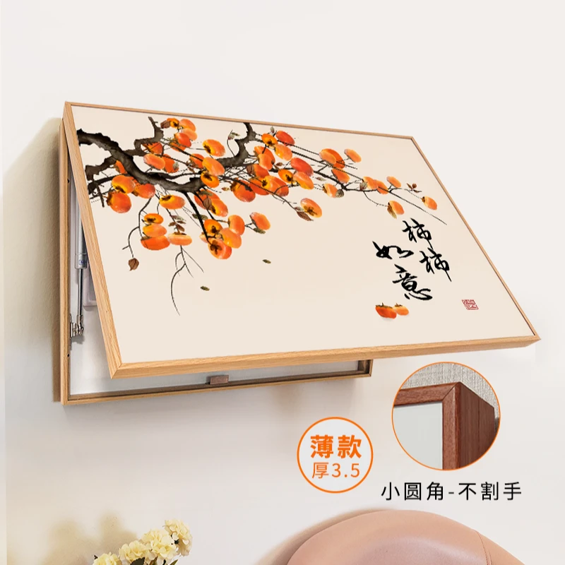 事事如意电表箱装饰画新中式配电箱遮挡现代简约电闸盒挂画高级感