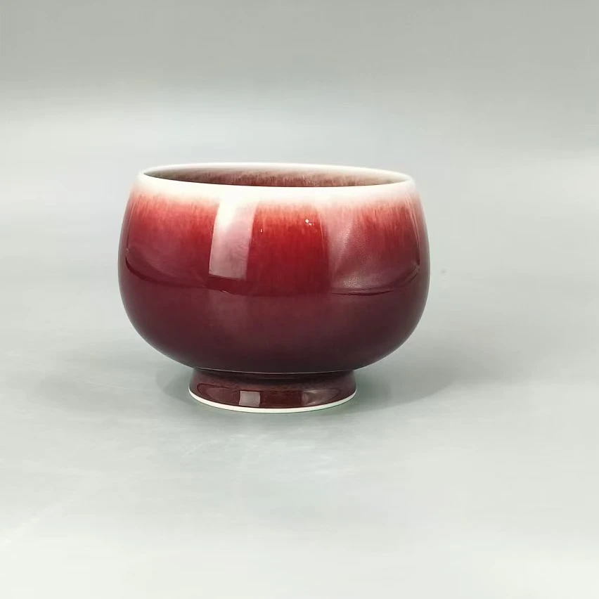 景德镇陶瓷/郎红/敞口杯