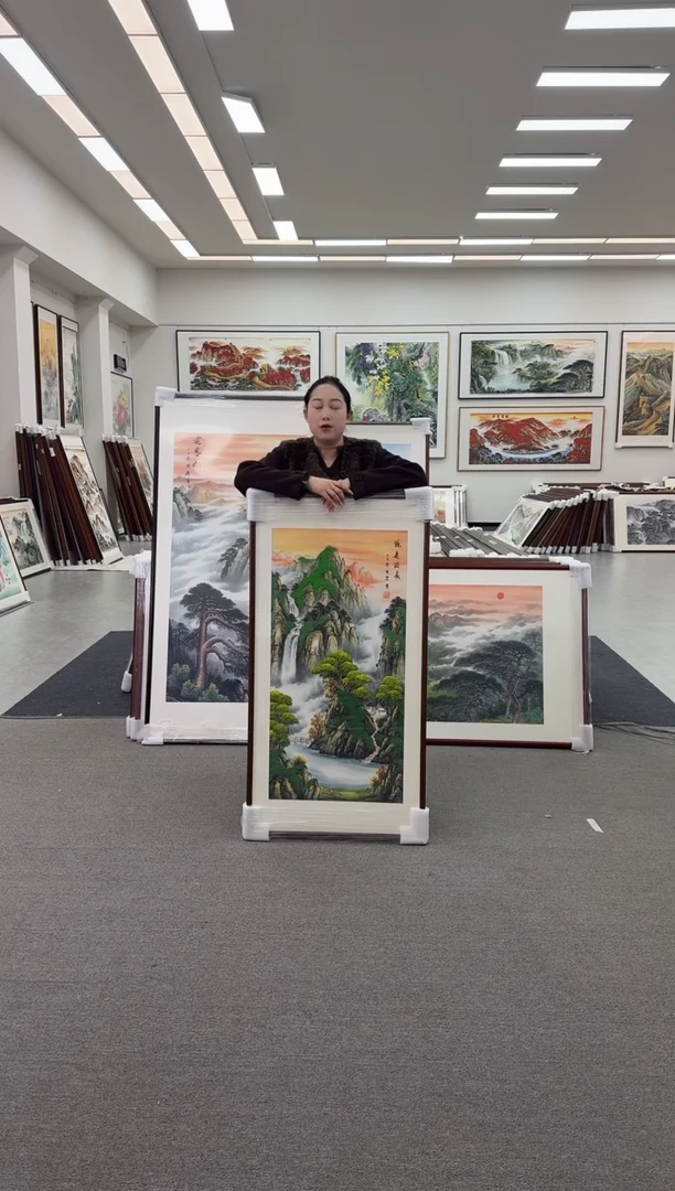 国画手绘   玄关走廊挂画 源远流长  125*65