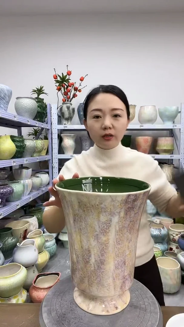 12.1陶瓷花盆直播链接高.  30    口23