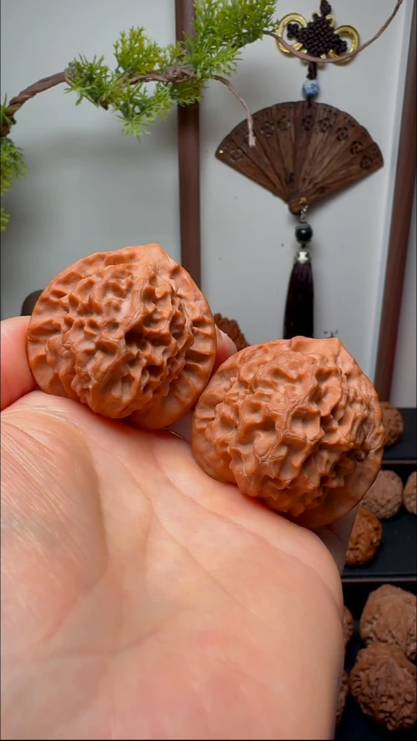 把件文玩核桃原树龙鳞纹货头 边41