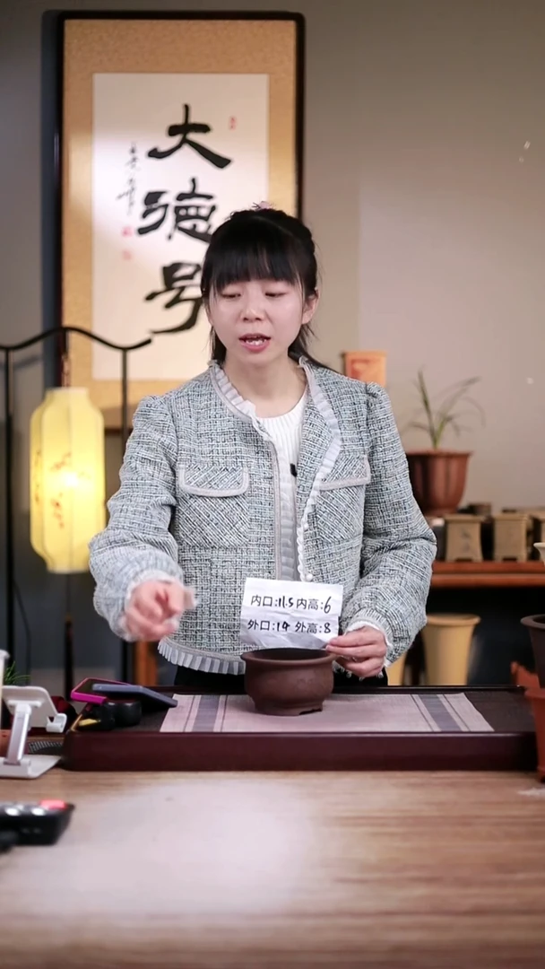 紫砂花盆紫泥刻绘猫咪迷你矮圆盆一只无托