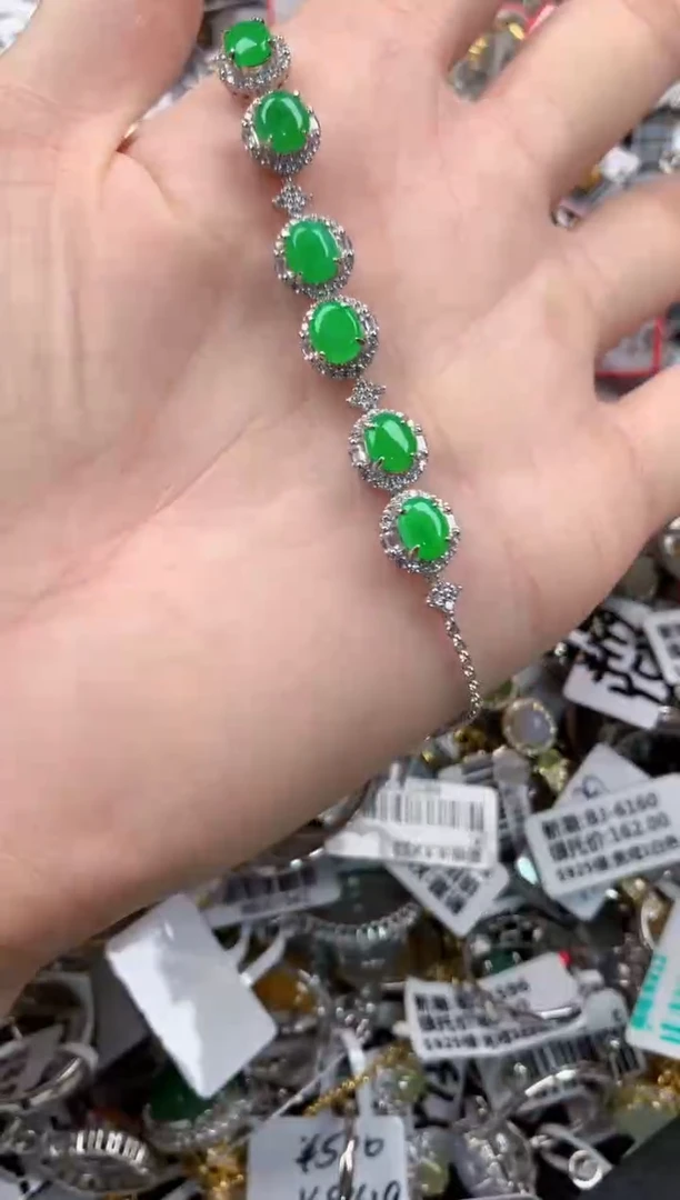 银S925镶嵌戒指翡翠333        3