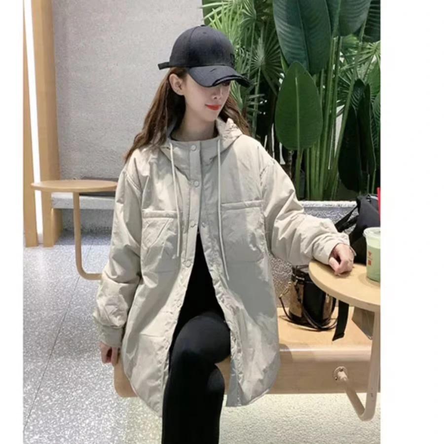 8580慵懒风双口袋连帽宽松外套