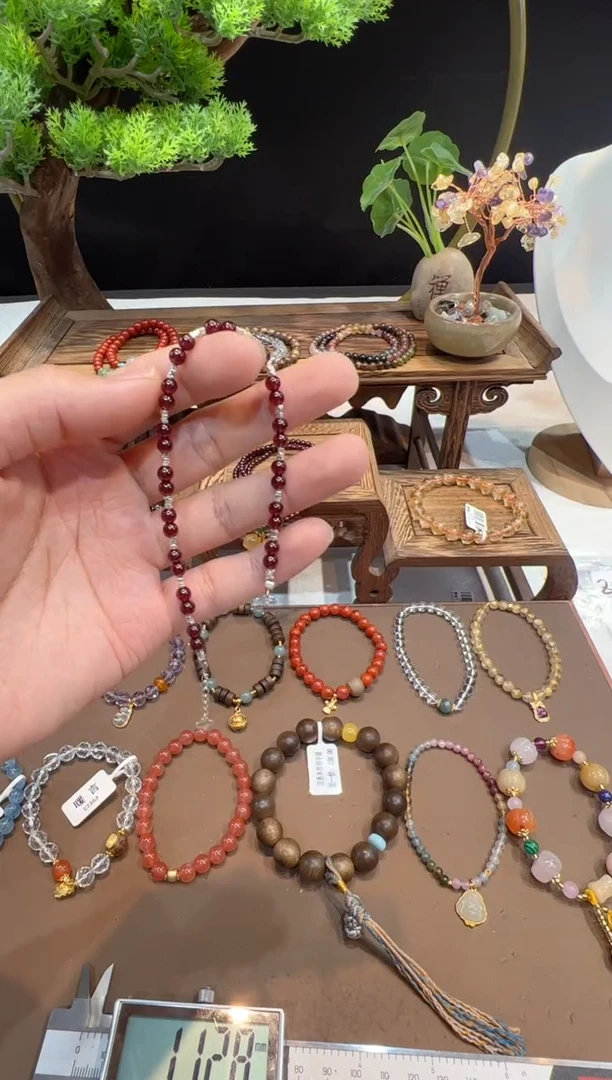 【闪购商品】石榴石手链银S925镶嵌@@手饰