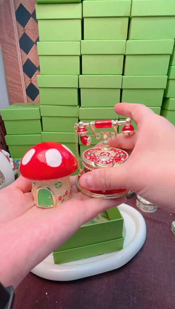 锌合金珐琅彩首饰盒摆件默认微瑕不退不换～