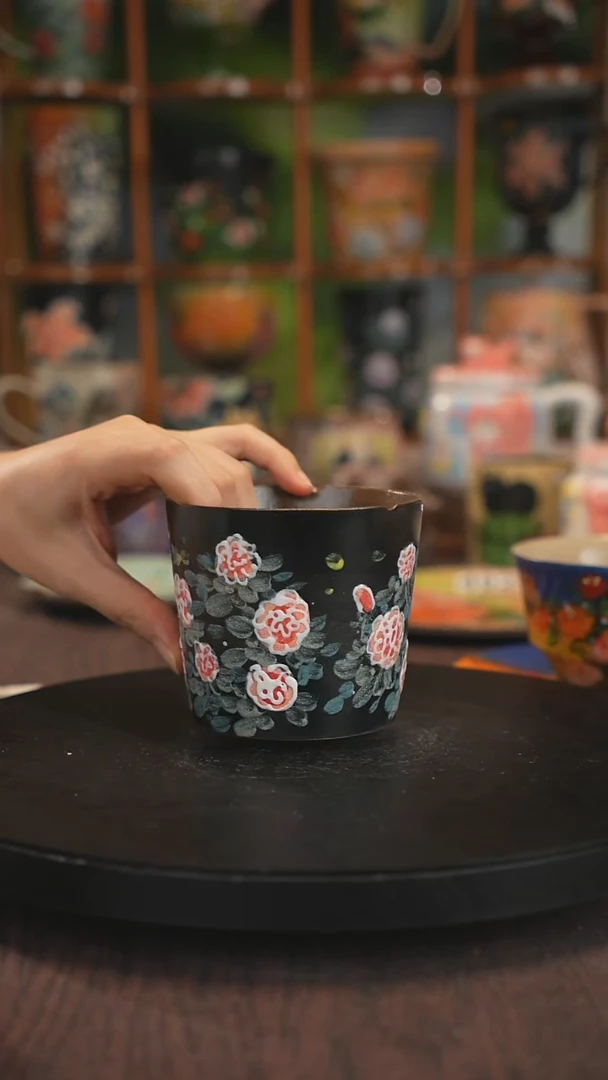 紫砂油画釉下彩手绘