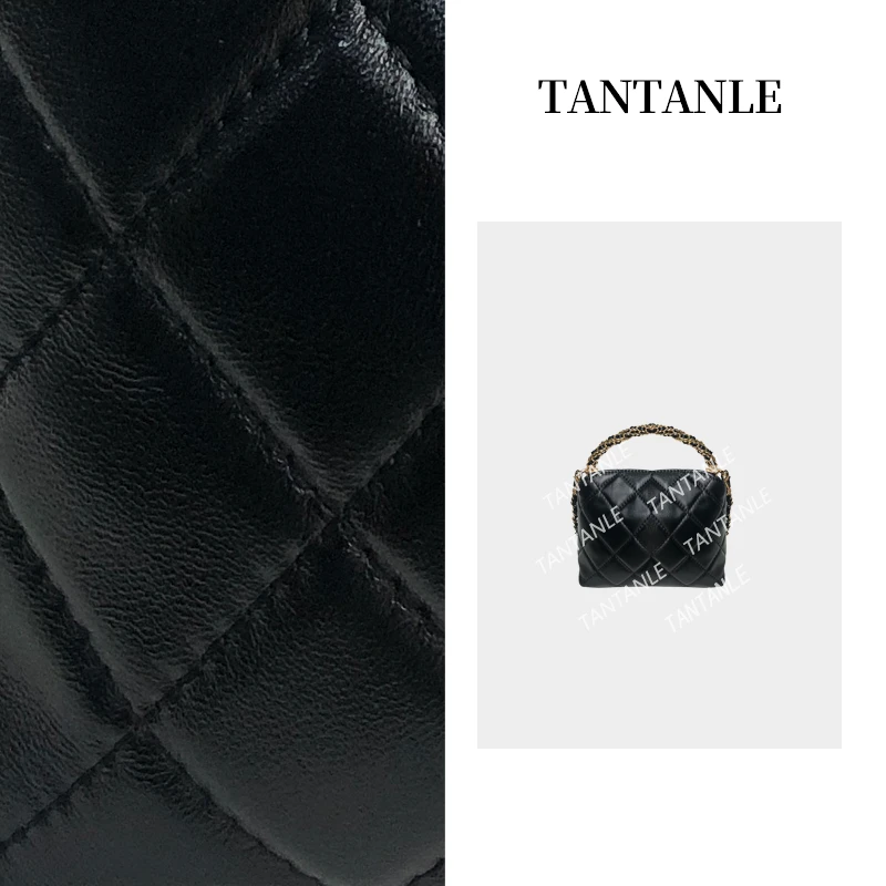 高定单肩斜跨时尚气质百搭潮流简约女包（香黑色手柄包）